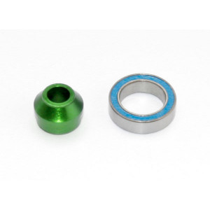 Bearing adapter, 6061-T6 aluminum (green-anodized) (1): 10x15x4mm ball bearing (black rubber sealed) - Артикул: TRA6893G