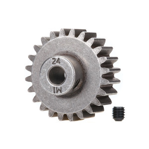 Gear, 24-T pinion (1.0 metric pitch) (fits 5mm shaft): set screw (compatible with steel spur gears) - Артикул: TRA6496X