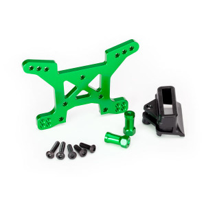 Shock tower, front, 7075-T6 aluminum (green-anodized) (1)/ body mount bracket (1) - Артикул: TRA6739G