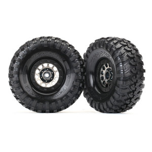 Tires and wheels, assembled (Method 105 black chrome beadlock wheels, Canyon Trail 1.9" tires, foam inserts) (1 left, 1 right) - Артикул: TRA8174