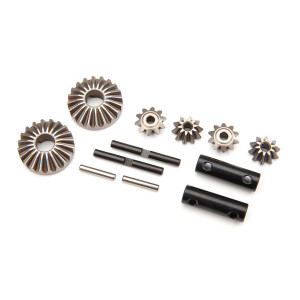 Gear set, differential (output gears (2)/ spider gears (4)/ spider gear shaft (2)/ output shaft (2)/ 2.5X13.8 pin (2)) - Артикул: TRA8982