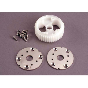 Main differential gear (32-pitch): metal side plates (2):self-tapping screws (8) - Артикул: TRA1881