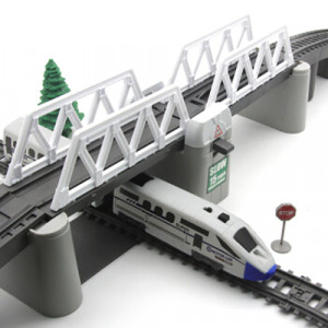 Железная дорога с раздвижным мостом, скоростной поезд, длина полотна 914 см - BSQ-2184 - Артикул BSQ-2184