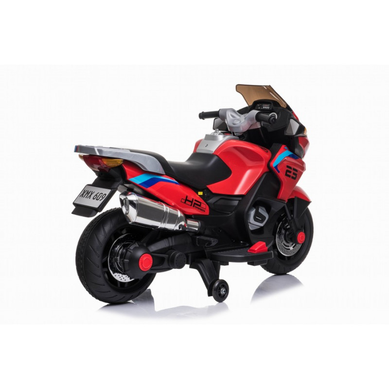 Детский электромотоцикл XMX (красный, EVA, с ручкой газа, 12V) - XMX609-RED