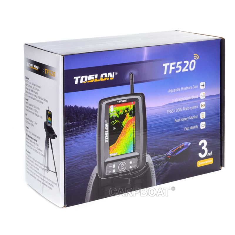 БЕСПРОВОДНОЙ ЦВЕТНОЙ ЭХОЛОТ FISH-FINDER TF-520 LI-ION