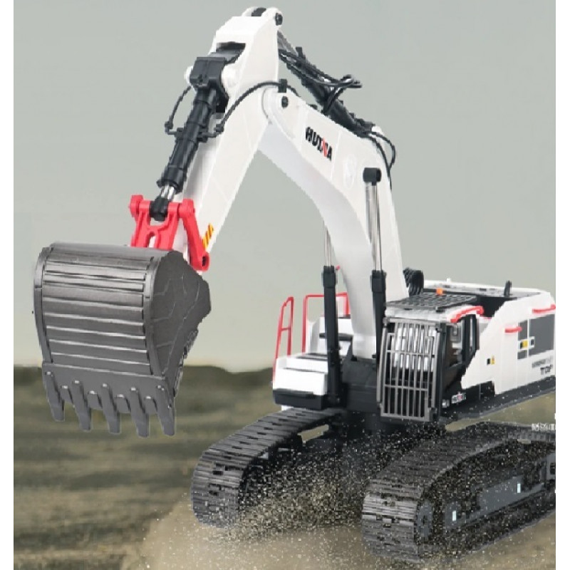 Радиоуправляемый экскаватор белый HUI NA TOYS масштаб 1:14 2.4G - HN1594