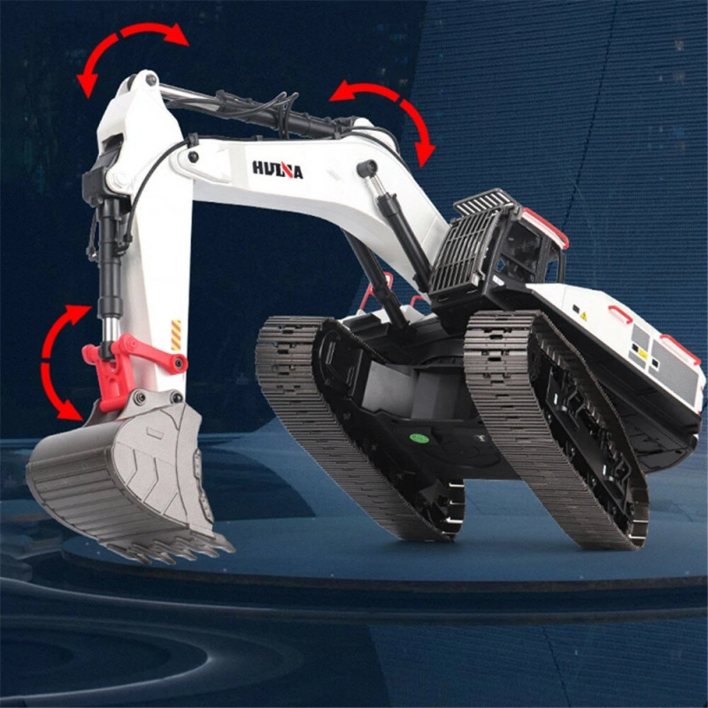 Радиоуправляемый экскаватор белый HUI NA TOYS масштаб 1:14 2.4G - HN1594