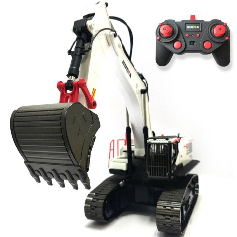 Радиоуправляемый экскаватор белый HUI NA TOYS масштаб 1:14 2.4G - HN1594