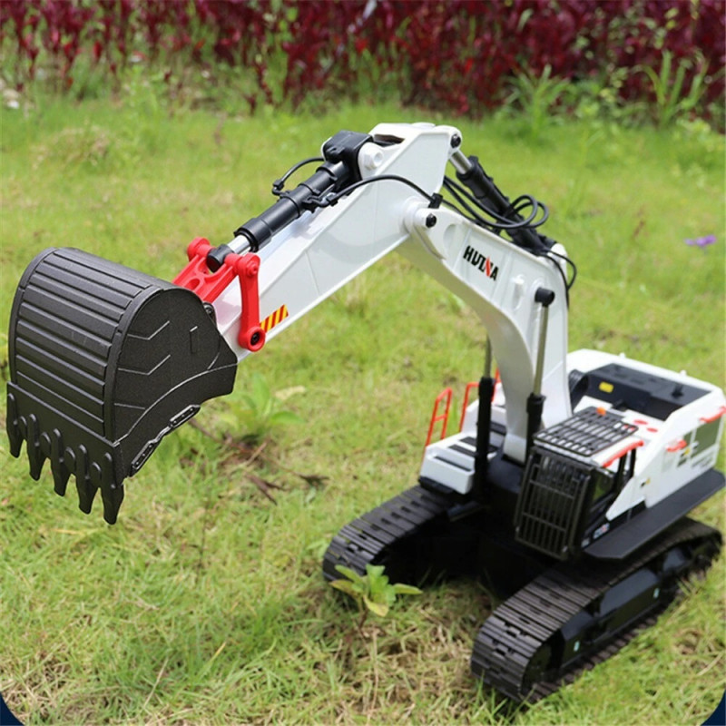 Радиоуправляемый экскаватор белый HUI NA TOYS масштаб 1:14 2.4G - HN1594