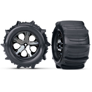 TRAXXAS запчасти T&W PADDLE TIRES/BLK CHRM WHL TRA3689