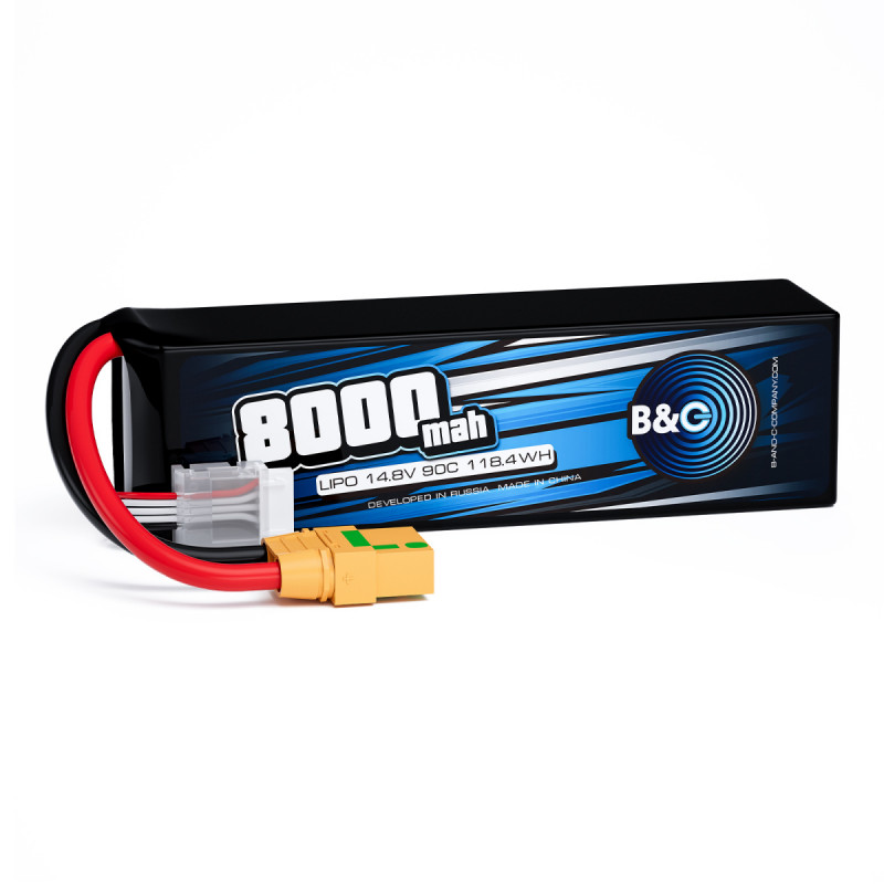 Аккумулятор LiPo B&C 8000 mAh 14.8V (4S) 90C XT90 Softcase B&C-8000-4S-90-S-XT90