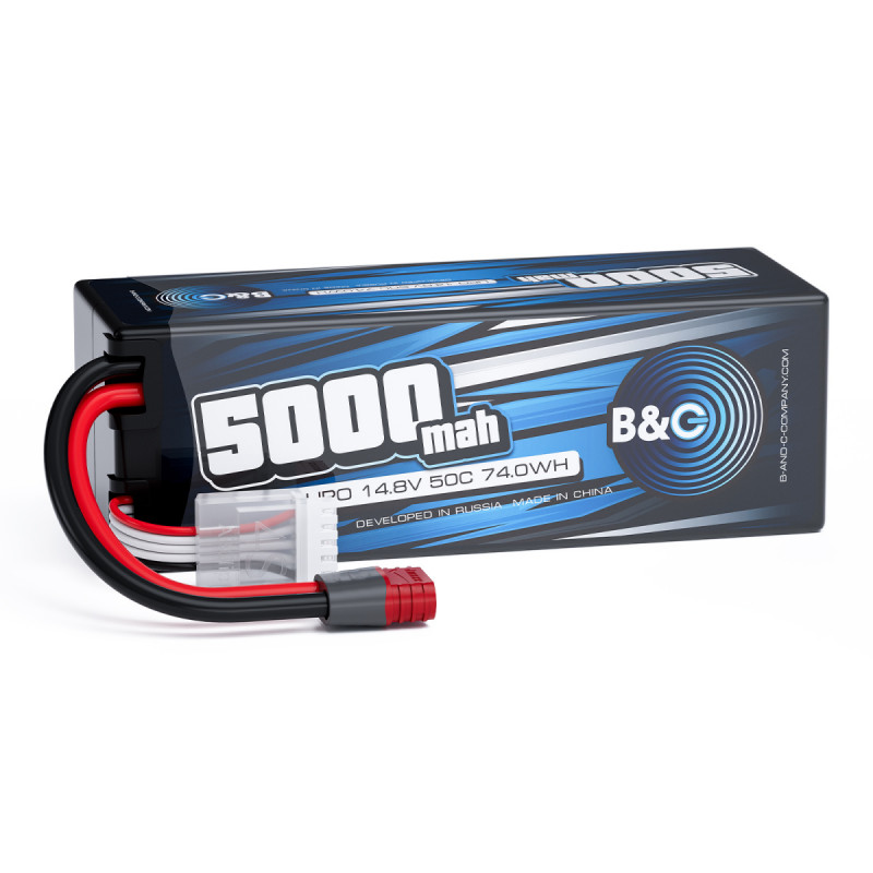 Аккумулятор LiPo B&C 5000 mAh 14.8V (4S) 50C T-Plug Hardcase B&C-5000-4S-50-H-T