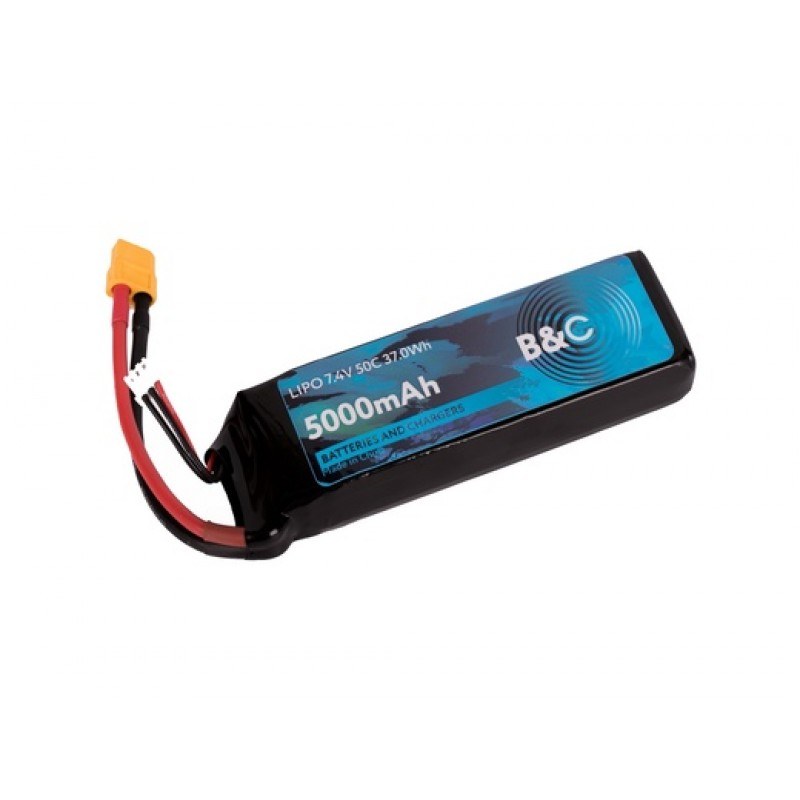 Аккумулятор LiPo B&C - 7.4v 5000mAh 50C (2S, Softcase, разъём T-Plug) B&C-5000-2S-50-S