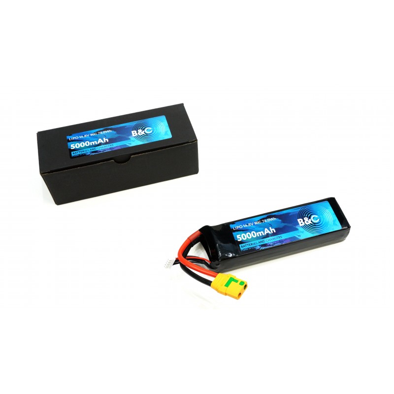 Аккумулятор LiPo B&C - 14.8v 5000мАч 90C (4S, Softcase, разъём XT-90)