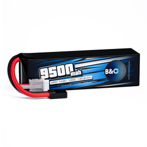 Аккумулятор B&C LIPO 9500 MAH 14.8V (4s) 100C, TRX, Soft case (для Traxxas 1/5) B&C-9500-4S-100-S-TRX