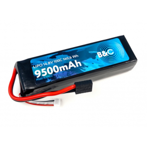Аккумулятор B&C LIPO 9500 MAH 14.8V (4s) 100C, TRX, Soft case (для Traxxas 1/5) B&C-9500-4S-100-S-TRX