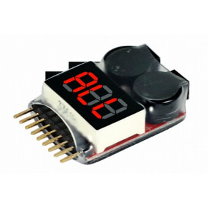 1-8S Lipo Battery Voltage tester and low voltage buzzer alarm