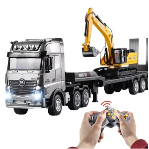 Радиоуправляемый грузовик трейлер с эскаватором HUINA 1:18 - HN1522