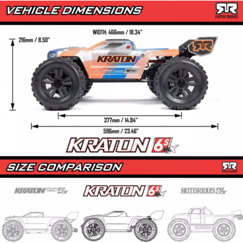 Радиоуправляемая машина ARRMA KRATON V6 4X4 RTR ARA8608V6T2