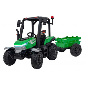 Детский электромобиль трактор с прицепом (зеленый, EVA, пульт, 24V) - BLT-206C-24V-GREEN