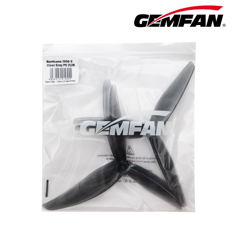 Пропеллер Gemfan Hurricane 7050 3-х лопастной (Black) 2 пары