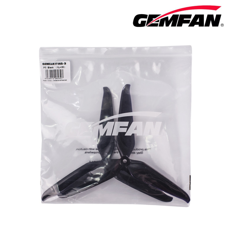 Пропеллер Gemfan PC 8145 3-х лопастной (Black) 1 пара