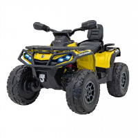 Детский квадроцикл двухместный BRP Can-Am Outlander (24V, полный привод, желтый) - DK-CA005-YELLOW