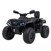 Детский квадроцикл двухместный BRP Can-Am Outlander (24V, полный привод, черный) - DK-CA005-BLACK