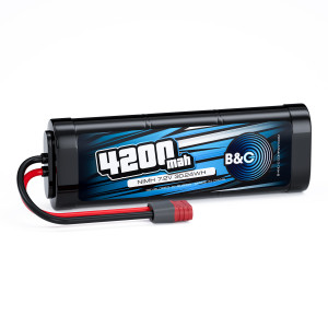 Аккумулятор NiMH B&C 6-Cells 4200 MAH 7.2V, T-plug B&C-4200-7.2V-S-T