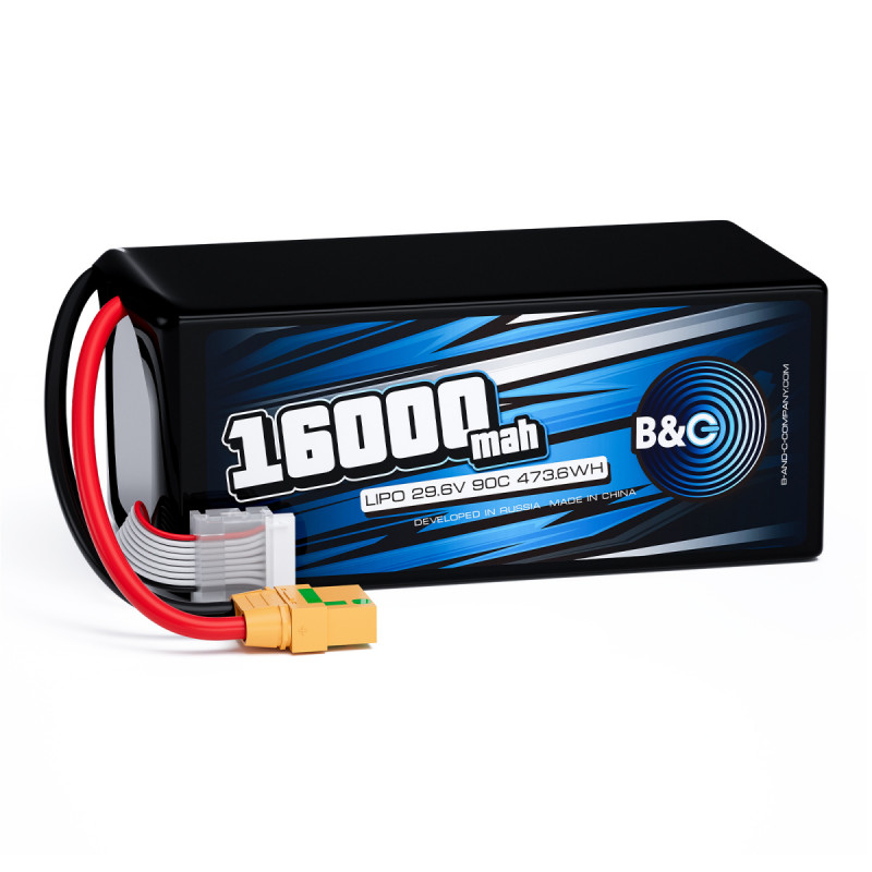 Аккумулятор Li-Po B&C 16000mAh 8S 29.6V 90C XT90S