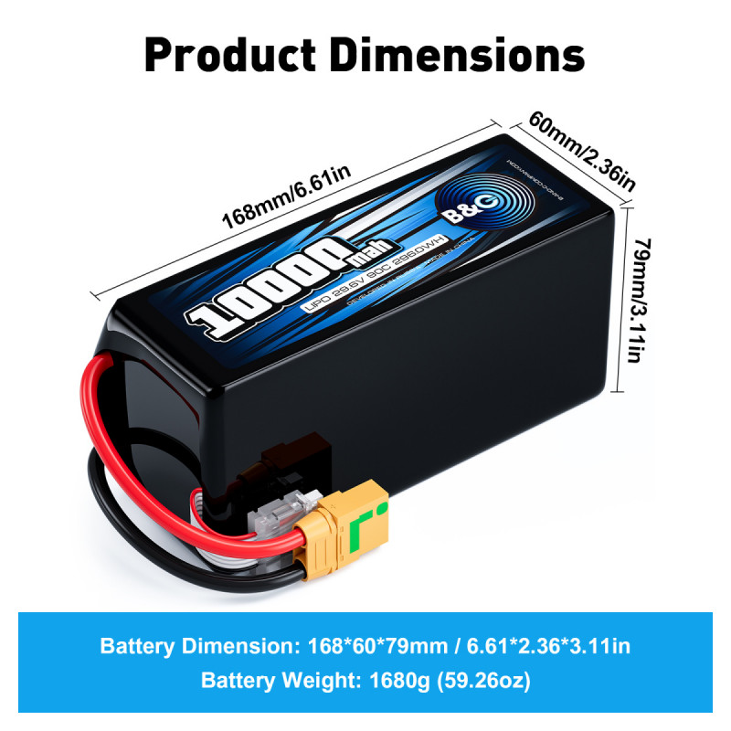 Аккумулятор Li-Po B&C 10000mAh 8S 29.6V 90C XT90S