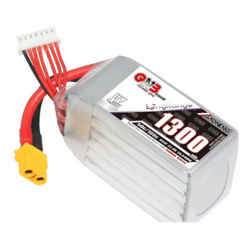 LiPo аккумулятор GNB 1300mAh 6S HV 50C/100C XT60U-F