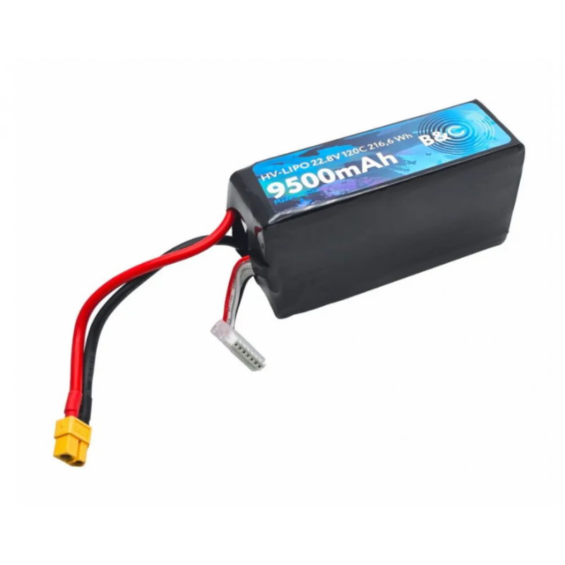 Аккумулятор B&C 9500mAh 6S HV 22.8V 120C XT60 (Soft Case)