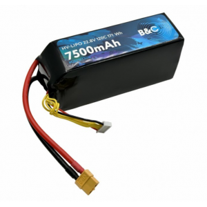 Аккумулятор Lipo B&C 7500 MAH 22.8v (6s HV), 120С, XT60, Softcase B&C-7500-6SHV-120-S-XT60