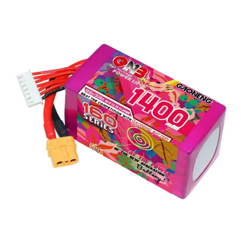 Аккумулятор Li-po Gaoneng GNB 1400mAh 6S 22.2V 160C XT60 (GNB14006S160A)