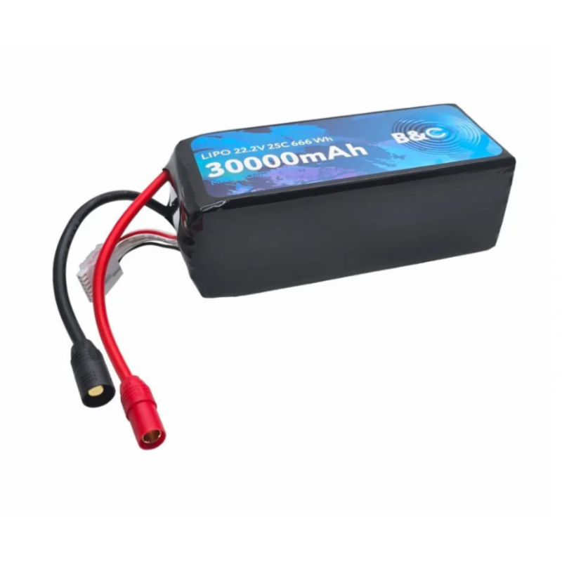 Аккумулятор Li-po B&C 30000mAh 6S 22.2V 25C AS150 (B&C-30000-6S-25-S-AS150)