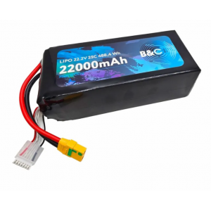 Аккумулятор Li-po B&C 22000 MAH 22.2V (6s) 25C, XT90S, Soft case B&C-22000-6S-25-S-XT90S