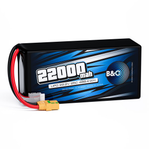 Аккумулятор Li-po B&C 22000 MAH 22.2V (6s) 25C, XT90S, Soft case B&C-22000-6S-25-S-XT90S