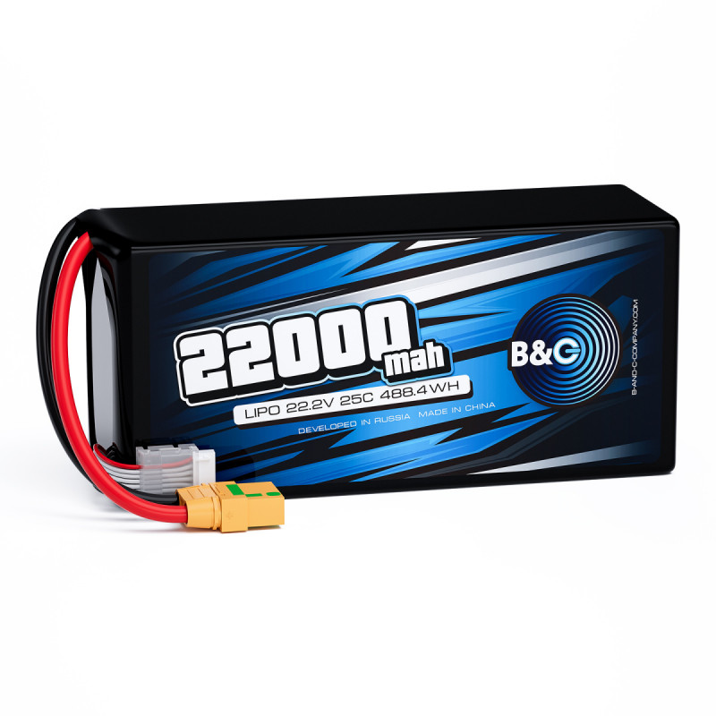 Аккумулятор Li-po B&C 22000mAh 6S 22.2V 25C XT90S (B&C-22000-6S-25-S-XT90S)