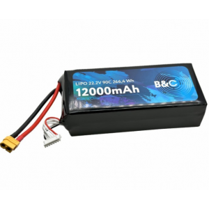 Аккумулятор Li-po B&C 12000 MAH 22.2V (6s) 90C, XT60, Soft case B&C-12000-6S-90-S-XT60