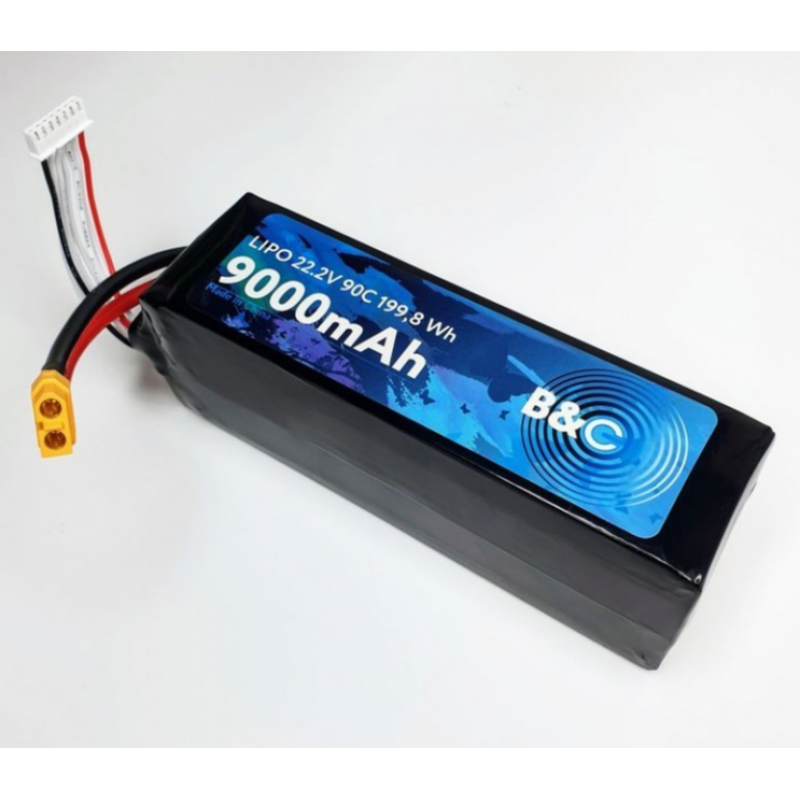 Аккумулятор Li-po B&C 9000mAh 6S 22.2V 90C XT60 (B&C-9000-6S-90-S-XT60)