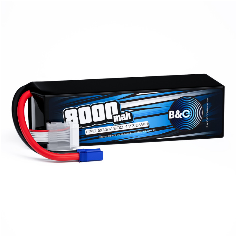 Аккумулятор Li-po B&C 8000mAh 6S 22.2V 90C EC5 (B&C-8000-6S-90-S-EC5)