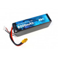 Аккумулятор Li-po B&C 8000 mAh 22.2V (6S) 90C, XT60, Soft case B&C-8000-6S-90-S-XT60
