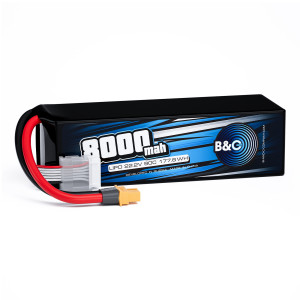 Аккумулятор Li-po B&C 8000 mAh 22.2V (6S) 90C, XT60, Soft case B&C-8000-6S-90-S-XT60