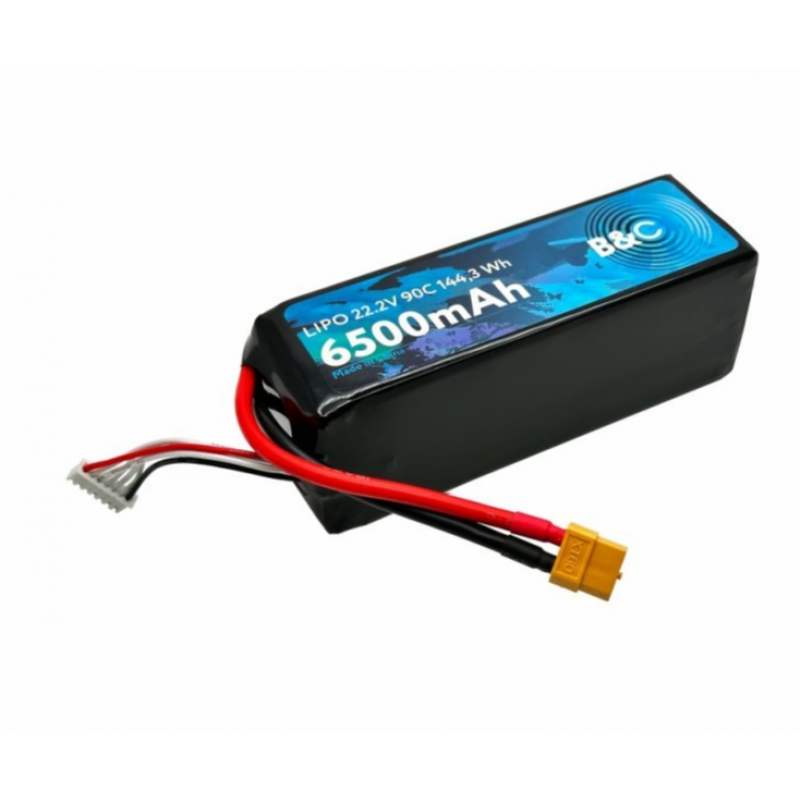 Аккумулятор LiPo B&C 6500 mAh 22.2V (6S) 90C XT60 Softcase B&C-6500-6S-90-S-XT60
