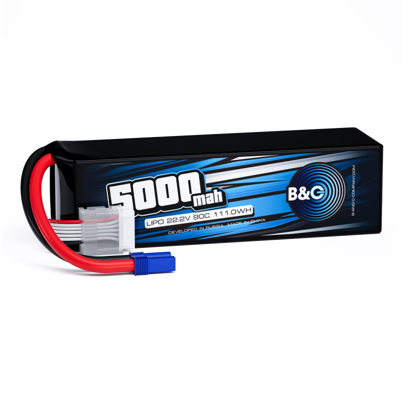 Аккумулятор LiPo B&C 5000 mAh 22.2V (6S) 90C EC5 Softcase B&C-5000-6S-90-S-EC5