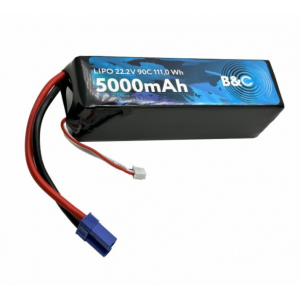Аккумулятор Li-po B&C 5000 MAH 22.2V (6s) 90C, EC5, Soft case B&C-5000-6S-90-S-EC5