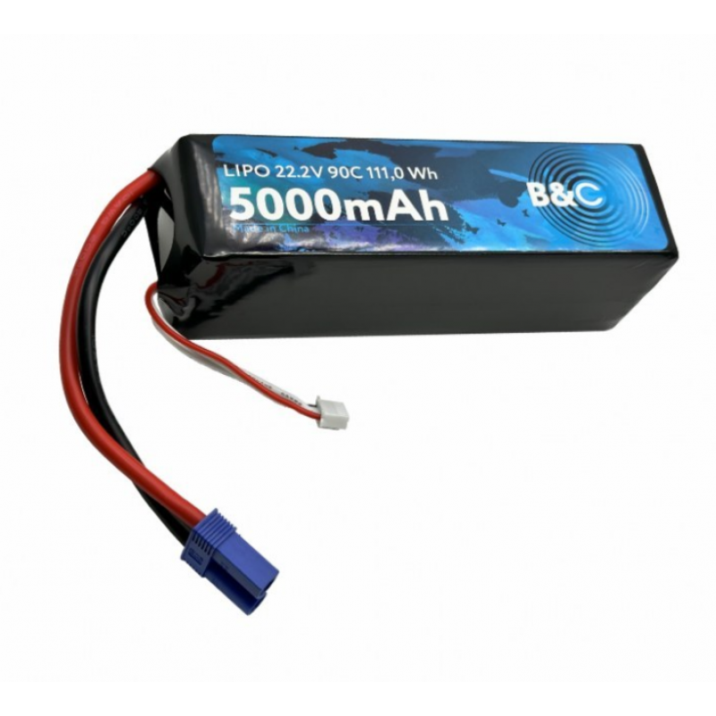 Аккумулятор LiPo B&C 5000 mAh 22.2V (6S) 90C EC5 Softcase B&C-5000-6S-90-S-EC5