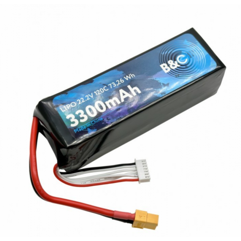 Аккумулятор LiPo B&C 3300 mAh 22.2V (6S) 120C XT60 Softcase B&C-3300-6S-120-S-XT60