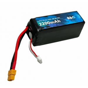 Аккумулятор Li-po B&C 2200 MAH 22.2v (6s) 120C, XT60, Soft case B&C-2200-6S-120-S-XT60